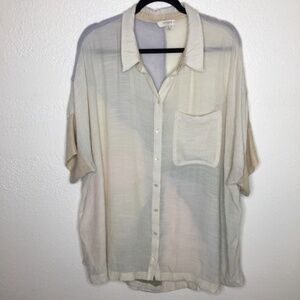 Umgee Back Colorblock "Swirl" Detail Button Down Top 1XL